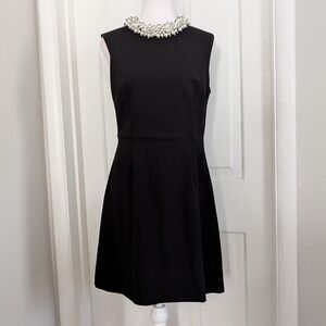 VTG Betsey Johnson Dress SIZE 6 Old Money Elegant Party Event Pearl Collar Black